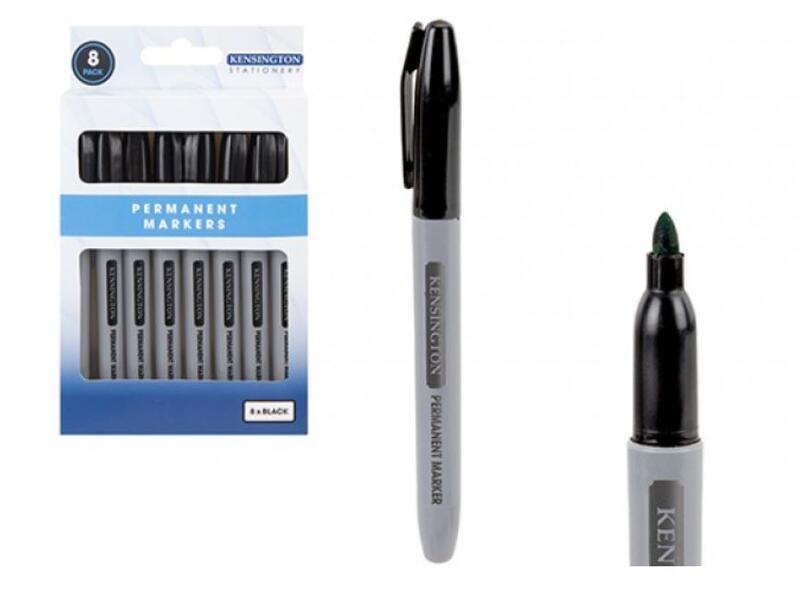 Kensington Permanent Markers Black 8pk