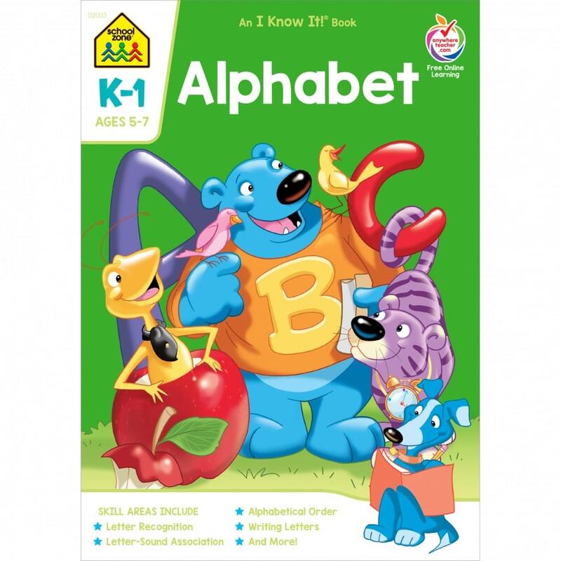 School Zone Alphabet Workbook ages 5 to 7 kindergarten