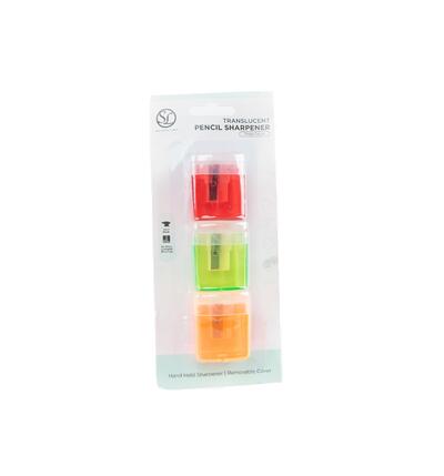 Pencil Sharpener With Cap 3 pieces