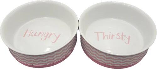 Bone Dry Ceramic Pet Collection Chevron Large Set Assorted