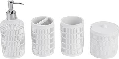 Black/White 4pc Ceramic Bathroom Set Assorted