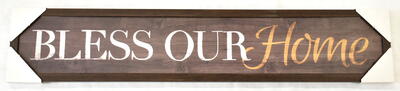 Framed Bless Our Home Sign Sentiment 7x37