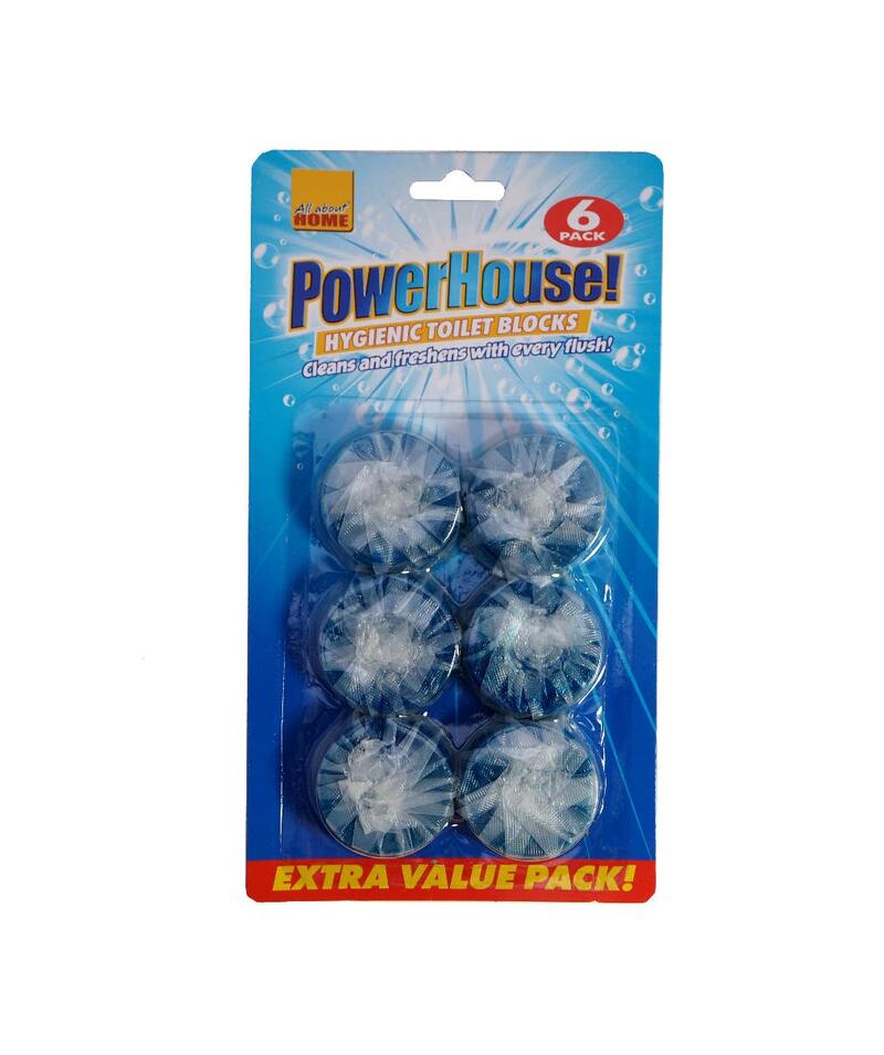 Power House Hygienic Toilet Blocks Blue 6 pack