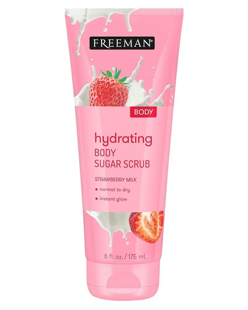 Freeman Hydrating Body Sugar Scrub Strawberry Milk 6oz