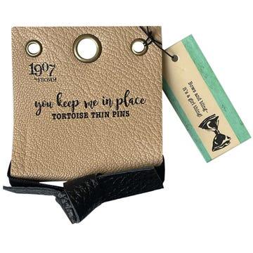 1907 Diane Genuine Leather Hair Tie Black