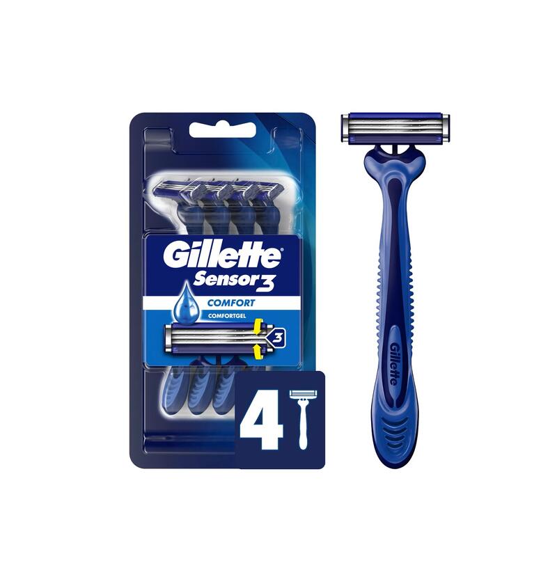 Gillette Sensor 3 Comfort Men Disposable Razor 4 count