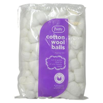 Pretty Cotton Wool Balls White 100ct