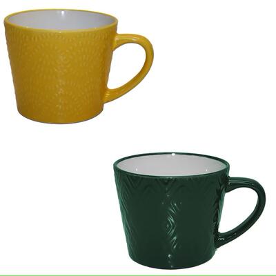 Textured Soup Ceramic Mug Assorted 21oz