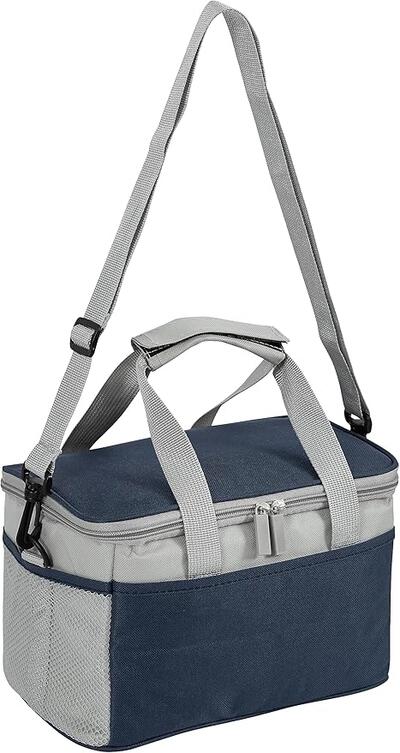 Men Cooler Style Lunch Bag Blue Tan
