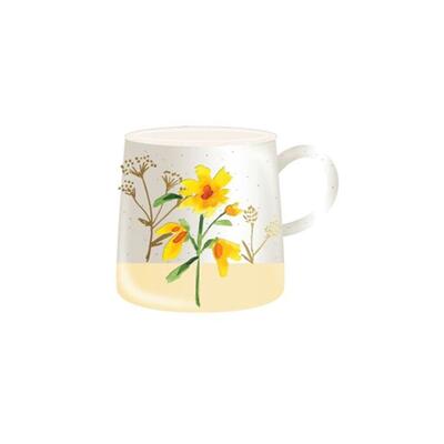 Morning Meadow Yellow & White Dip Ceramic Floral Mug