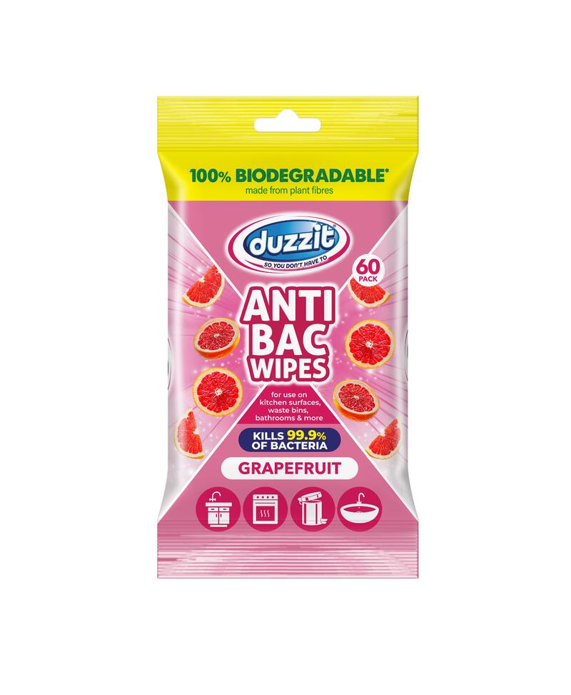 Duzzit Biod Anti Bac Wipes Grapefruit 60 pack