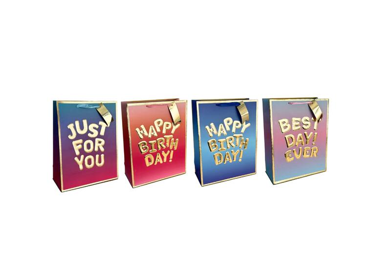 Paper Bag Embossed Birthday Balloons Large 1 count