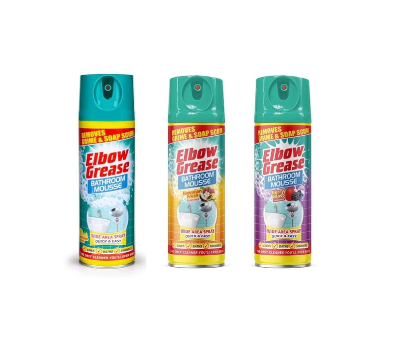 Elbow Grease Bathroom Mousse Lmn, Hawaiian & Berry Blast 400ml