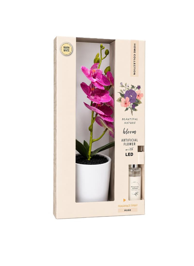 Home Collection Bloom Artificial Flower with LED Orchid