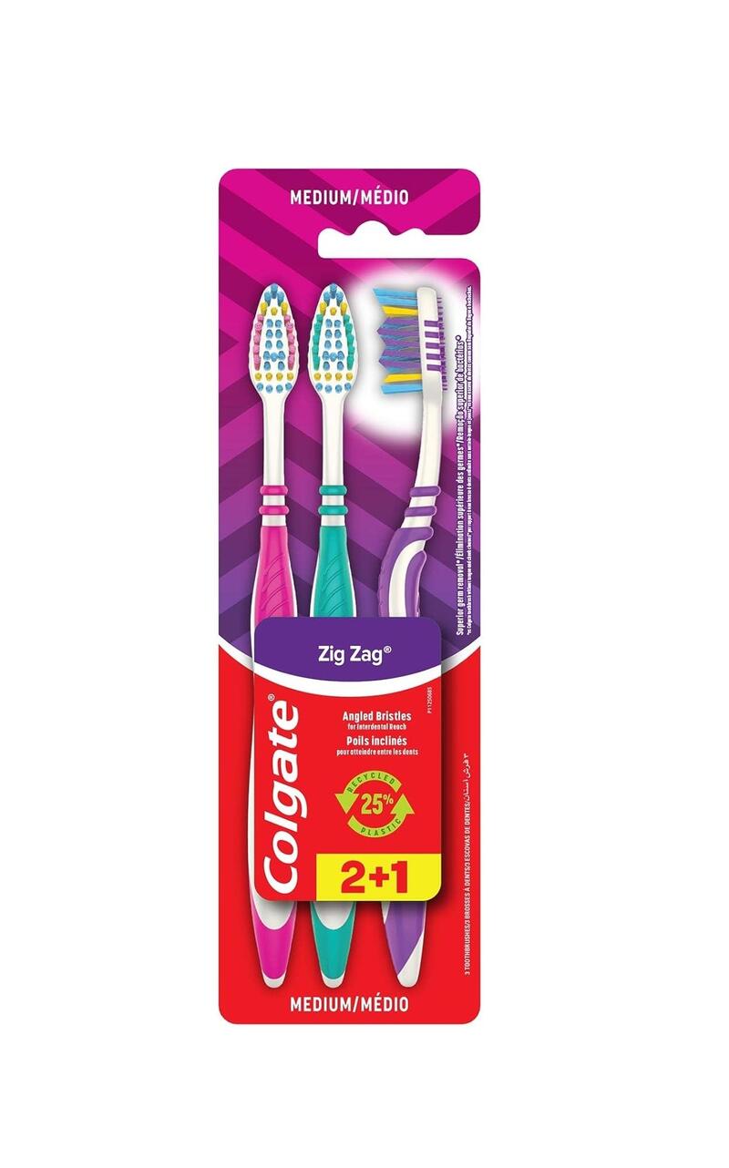 Colgate Zigzag Toothbrushes Medium 3 pack