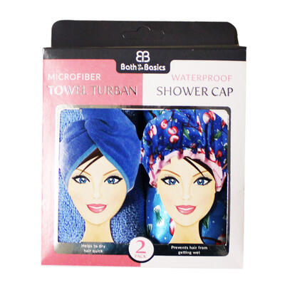Towel Turban And Shower Cap Set
