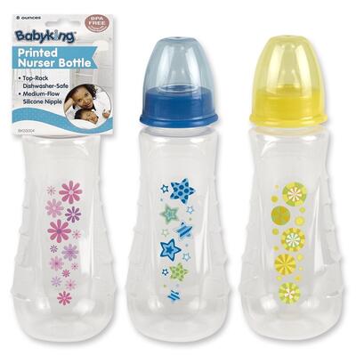Baby King Printed Nurser Baby Bottle Assorted 8oz 1 count