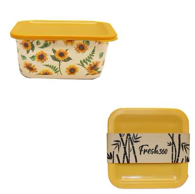 Square Bamboo Food Container 22oz