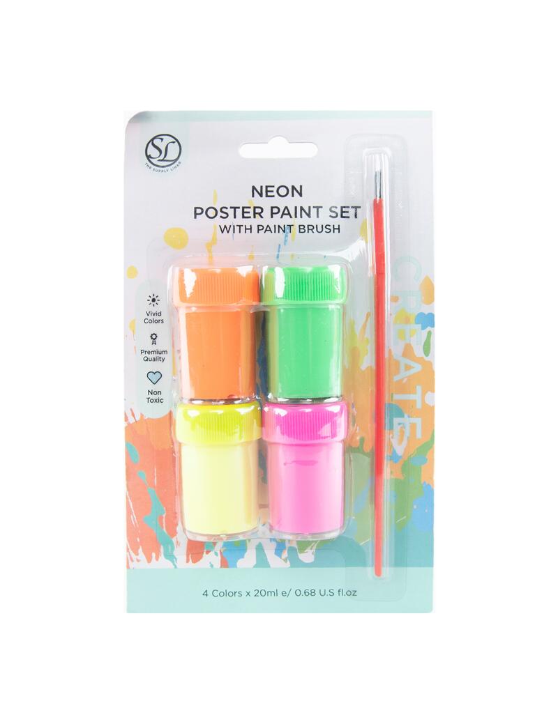 Neon Poster Paints 18ml 4 pack