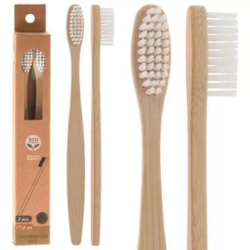 Bamboo Toothbrush Set 2pcs
