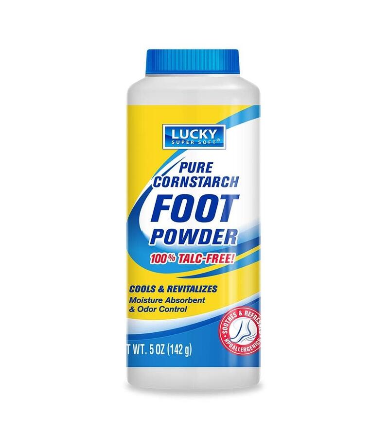 Lucky Super Soft Pure Cornstarch Foot Powder 5oz