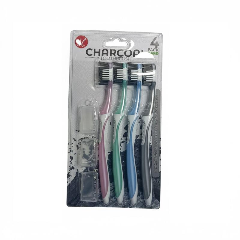 Charcoal Tooth Brush Hard 4pk