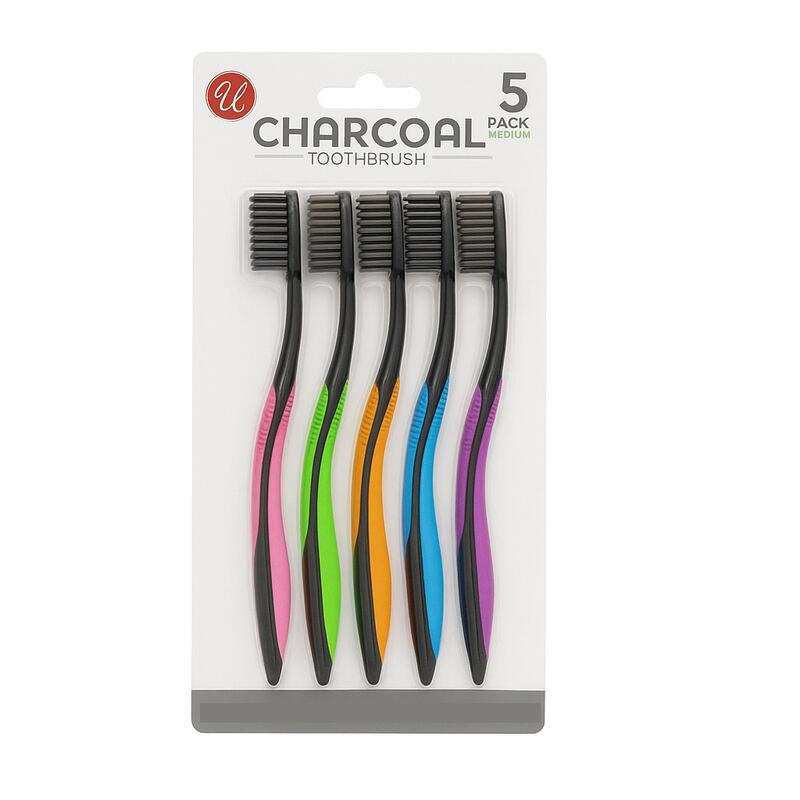  Charcoal Tooth Brush Medium 5pk