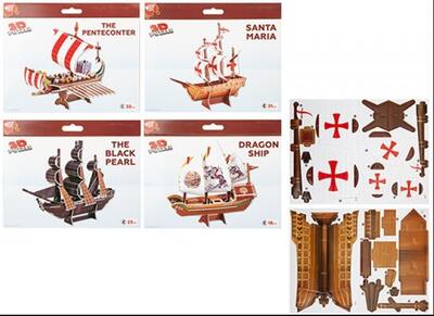 Pop Out 3D Pirate Ship Puzzle Assorted