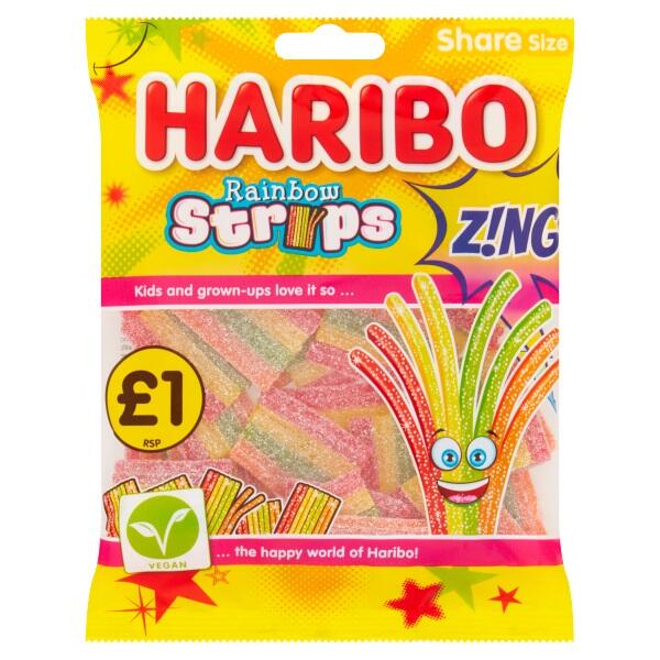 Haribo Rainbow Strips Zinc 130g