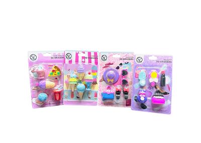 Girls 3D Erasers Assorted 1 count