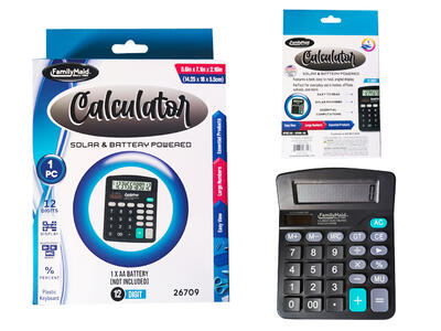 Family Maid White 12 Digit Calculator