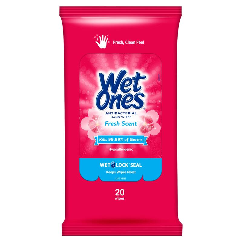 Wet Ones Fresh Antibacterial Wipes Travel PK 20ct